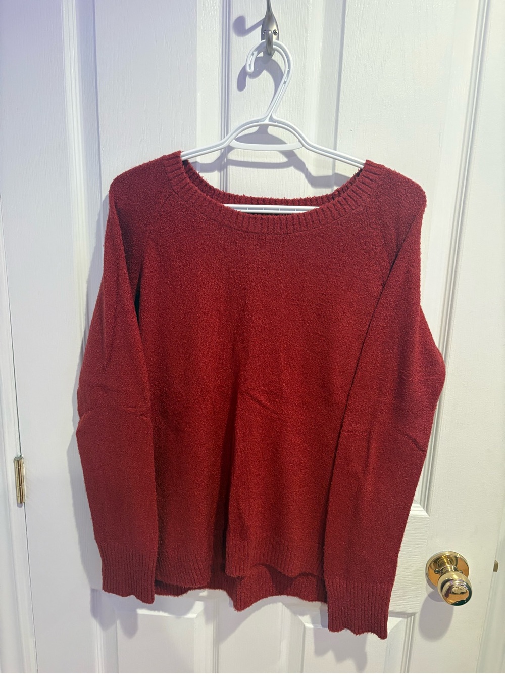 Grace & Lace Deep Red Scoop Neck Sweater
